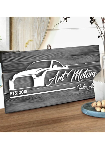Gift Kişiye Özel Galeri Tasarımlı Gri Dekoratif Ahşap Tabela fiyatları