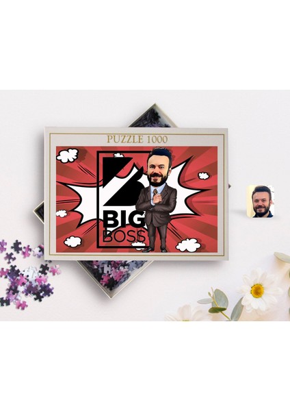 Kişiye Özel Erkek Big Boss Karikatürlü 1000 Parça Profesyonel Puzzle-1 fiyatları