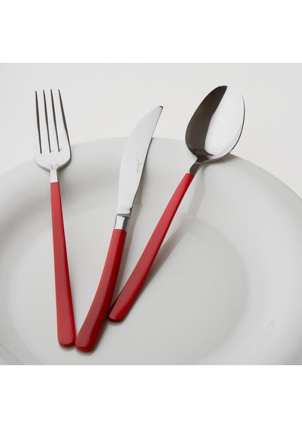 Paint Red 6 Kişilik 30 Parça Çatal Kaşık Bıçak Takımı