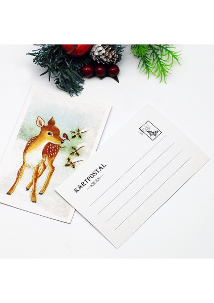 Kartpostal, yılbaşı, happy christmas  10 set (60 adet)