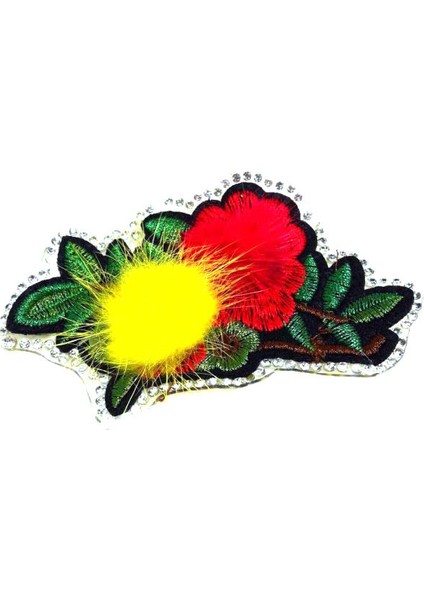 Yapıştırma Ponponlu Çiçek Patch Model 2