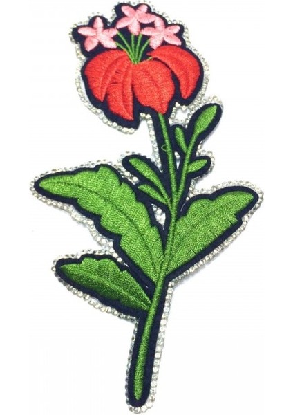 Yapıştırma Kenarları Taşlı Çiçek Model 7