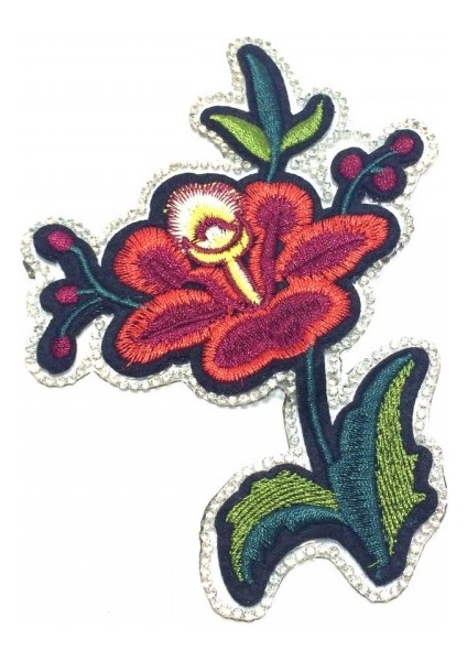 Yapıştırma Kenarları Taşlı Çiçek Model 9