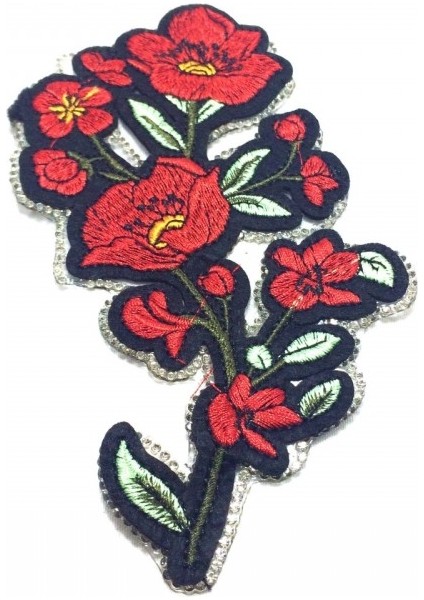 Yapıştırma Kenarları Taşlı Çiçek Model 8