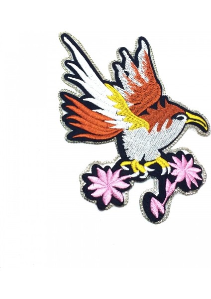 Yapıştırma Kenarları Taşlı Kuş Patch