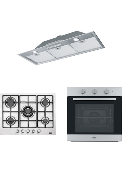 Fbı 931H Xs Aspiratör Fhnl 705 4g Tc Xs E Ocak Fsl 82 H Xs Fırın Inox Ankastre Set