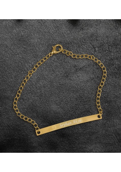 Gift Kişiye Özel Isimli Slim Gold Plakalı Bileklik fiyatları