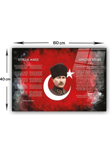 Cam Tablo | Atatürk Serisi | 6 | 40cm x 60cm