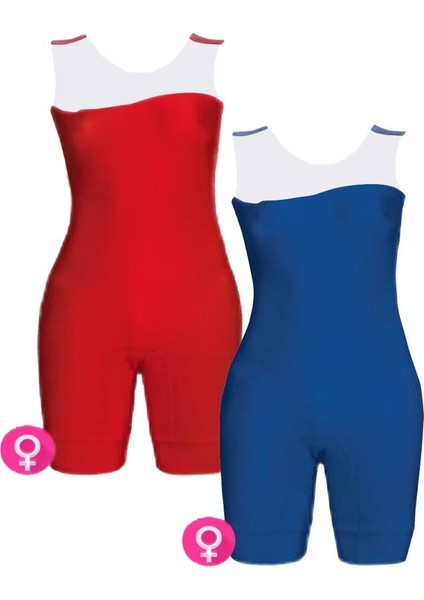 Profesyonel Kadın Güreş Mayosu Dosmai GM732 L - Mavi