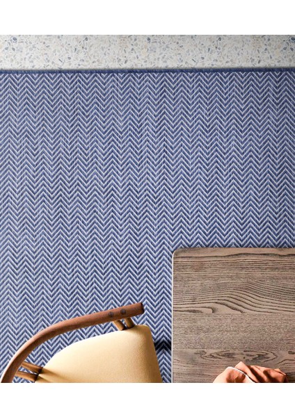 Fresco Ekru Lacivert İskandinav Jüt Yıkanabilir Halı Kilim Balkon Teras Salon Koridor Halısı 20522A fırsatları