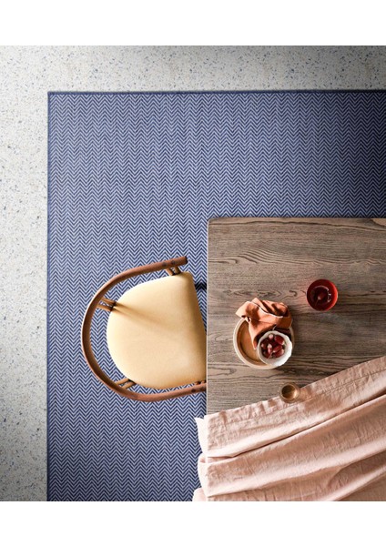 Fresco Ekru Lacivert İskandinav Jüt Yıkanabilir Halı Kilim Balkon Teras Salon Koridor Halısı 20522A fiyatları