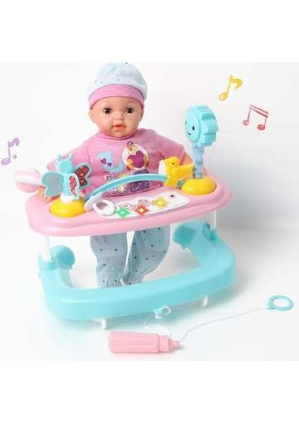 14 Inç Bebe Reborn Bebek Silikon 36 cm Gerçekçi Bebek Shaker Toddler Araba Işık Müzik Ses Biberon Şişe Meme Seti Oyuncaklar (Yurt Dışından)