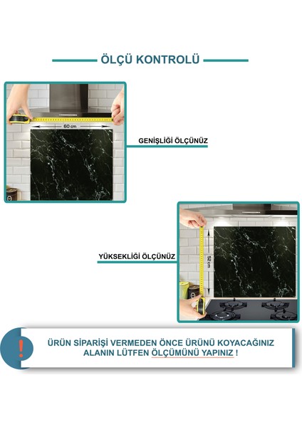Cam Ocak Arkası Koruyucu | Galaksi Desen - Siyah Beyaz Fon| 52cm x 60cm fırsatları