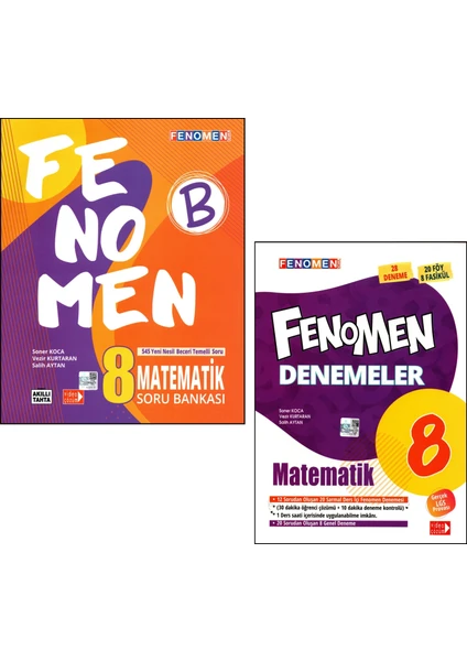 Fenomen Yayıncılık Fenomen 8. Sınıf Matematik Soru Bankası + Deneme 2 Kitap