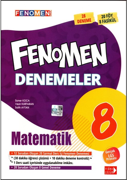 Fenomen Yayıncılık Fenomen 8. Sınıf Matematik Soru Bankası + Deneme 2 Kitap