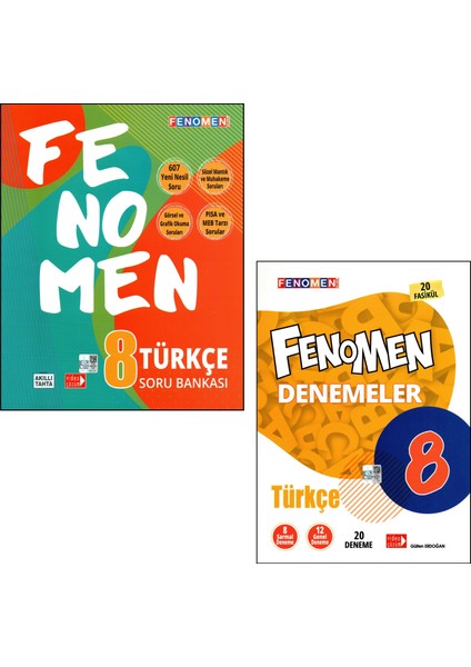 Fenomen 8. Sınıf Türkçe Soru Bankası + Deneme 2 Kitap