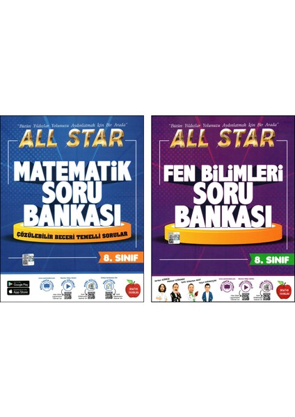 8. Sınıf Matematik + Fen Bilimleri All Star Soru Bankası 2 Kitap