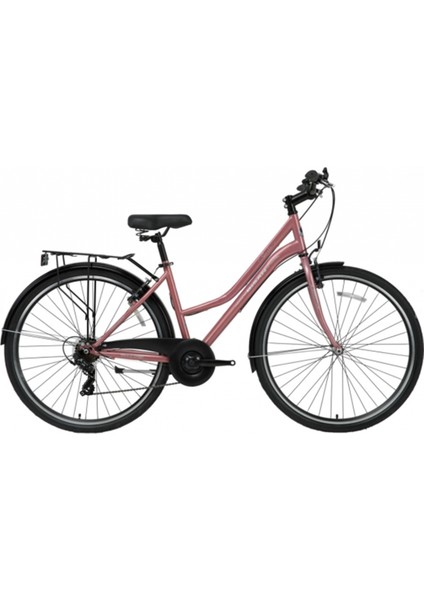 Smıle Bayan Şehir Bisikleti 46CM V 28 Jant 7 Vites Pembe Silver