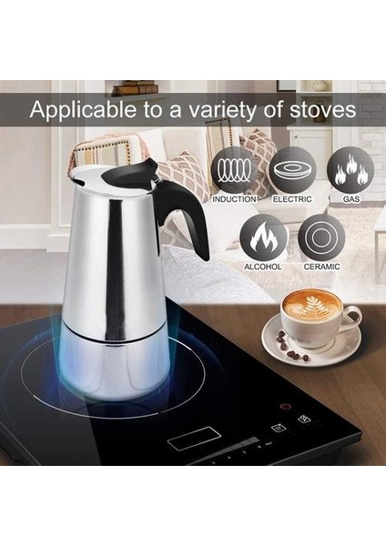 200 ml Taşınabilir Espresso Kahve Makinesi Moka Pot Paslanmaz Çelik Kahve Brewer Kettle Pot Için Pro Barista | Kahve Tencere (Yurt Dışından) fiyatları