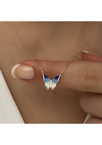 925 Ayar Gümüş Minimal Kelebek Bayan Gümüş Kolye fırsatları