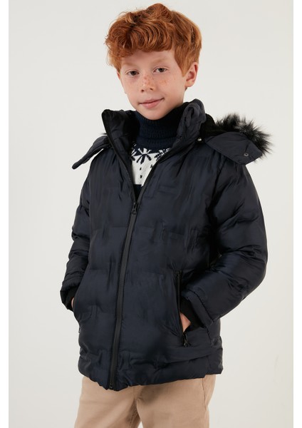 Yakası Suni Kürklü Çıkarılabilir Kapüşonlu Peluş Astarlı Mont Erkek Çocuk Mont 5760055 fırsatları