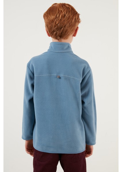 Yumuşak Dokulu Fermuarlı Dik Yaka Şardonlu Kışlık Polar Unisex Çocuk Polar 5905002 indirimleri