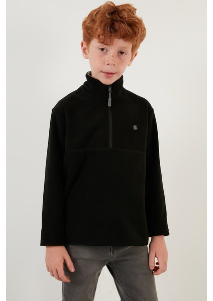 Yumuşak Dokulu Fermuarlı Dik Yaka Şardonlu Kışlık Polar Unisex Çocuk Polar 5905002 fırsatları