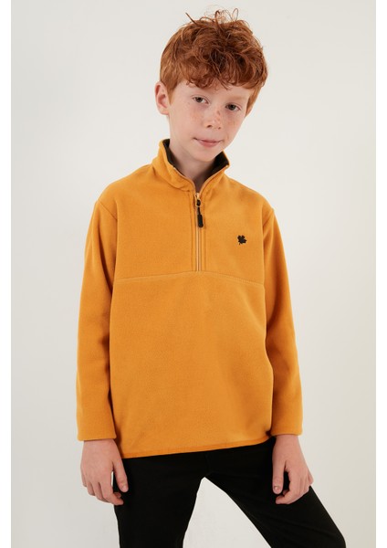 Yumuşak Dokulu Fermuarlı Dik Yaka Şardonlu Kışlık Polar Unisex Çocuk Polar 5905002 modelleri