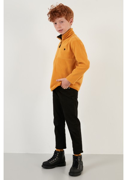 Yumuşak Dokulu Fermuarlı Dik Yaka Şardonlu Kışlık Polar Unisex Çocuk Polar 5905002 fırsatları