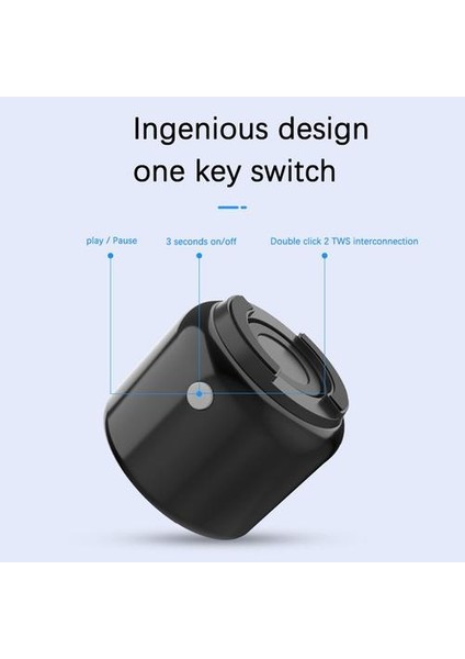 Metal Su Geçirmez Kablosuz Bluetooth Hoparlör Mini Taşınabilir Bluetooth + Fm Mp3 Hoparlör Şarj Müzik Subwoofer Süper Bas Stereo | Taşınabilir Hoparlörler (Siyah) (Yurt Dışından) modelleri