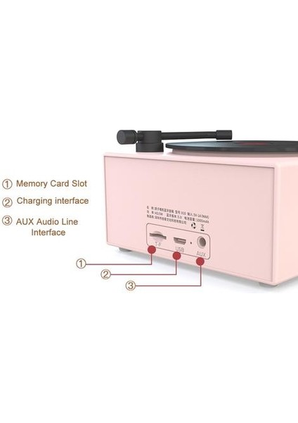 Retro Nostaljik Açık USB Şarj Hoparlör Kayıt Oynatıcı Şekil Bluetooth Hoparlör Kablosuz Ev Subwoofer Müzik Taşınabilir | Taşınabilir Hoparlörler (Pembe) (Yurt Dışından) modelleri