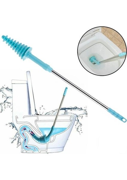 Esnek Tuvalet Fırçası Uzun Saplı Piston Banyo Tıkanması Temizleyici Aracı Dayanıklı Wc | Tuvalet Fırçası Tutucular (Yurt Dışından)