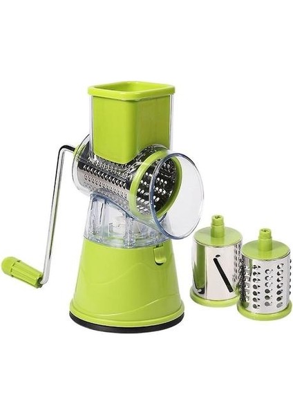 Manuel Döner Sebze Grateri 3 Dönen Paslanmaz Çelik Bıçak, Peynir, Bitkisel Grater (Yeşil) (Yurt Dışından)