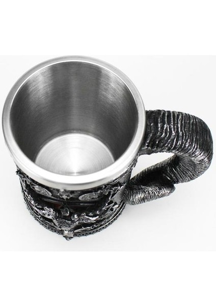 600 ml Baphomet Pentagram Boynuz Kadeh Şarap Cam Gotik Tankard Paslanmaz Çelik Bira Kupası Cadılar Bayramı Hediye | Bira Steins (Bakır) (Yurt Dışından)