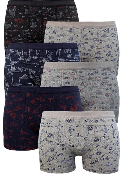 Erkek Çocuk Çok Renkli 6'lı Paket Pamuk Boxer Çok Renkli fiyatları