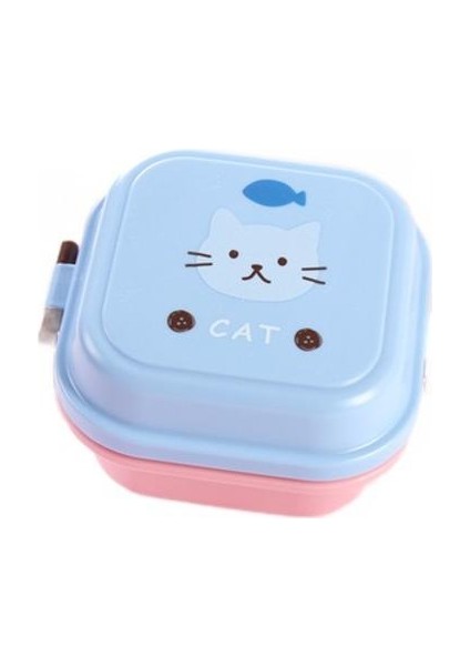 2pcs Japon Tarzı Çift Katmanlı Öğle Yemeği Kutusu, Sevimli Mini Bölücü Taze Tutma Bento Kutusu Taşınabilir Piknik Meyve Kutusu (Yurt Dışından)