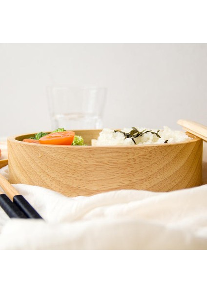 Japon Tarzı Ahşap Öğle Yemeği Kutusu, Bölünmüş Meşe Öğrenci Taşınabilir Paketleme Kutusu Öğle Yemeği Kutusu (Yurt Dışından)