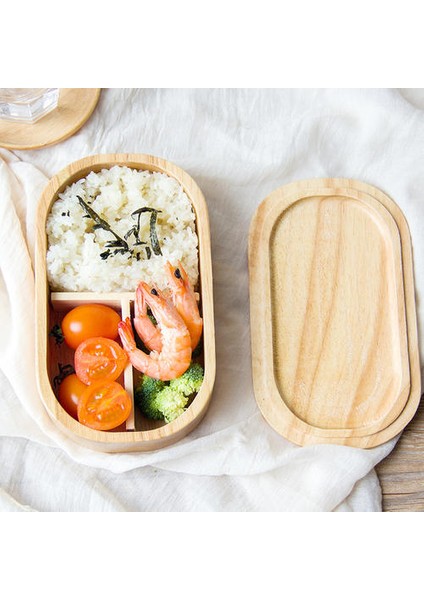 Japon Tarzı Ahşap Öğle Yemeği Kutusu, Bölünmüş Meşe Öğrenci Taşınabilir Paketleme Kutusu Öğle Yemeği Kutusu (Yurt Dışından)