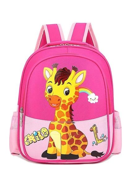 Çizgi Film Sevimli Zürafa Anaokulu Schoolbag (Pembe) (Yurt Dışından)