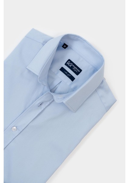 Erkek Açık Mavi Saten Pamuklu Modern Fit Gömlek indirimleri
