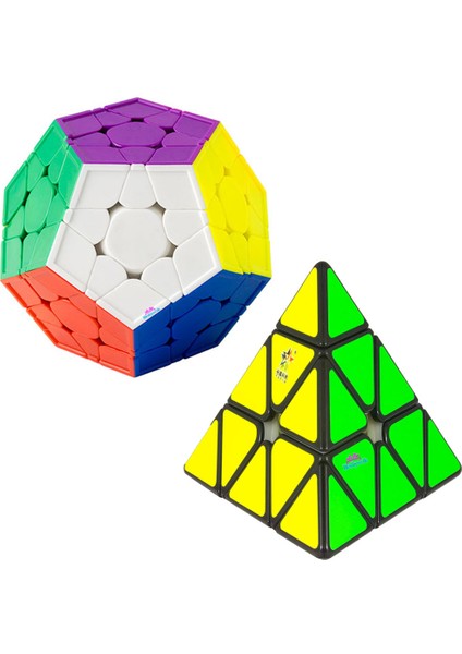 Speed Pyraminx Megaminx 2'li Zeka Küpü Rübik Küp Set