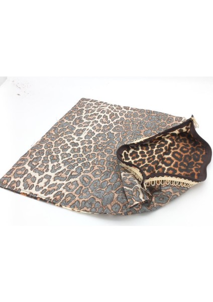 45X45 cm Dikilmiş Fermuarlı Astar Leopar