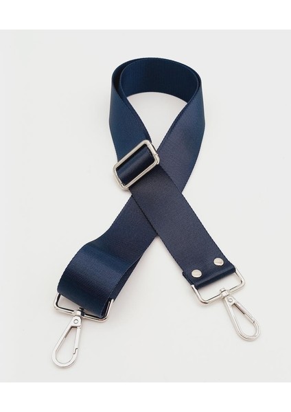 Polyester Kolon 120X4 cm Lacivert Gümüş Metalli