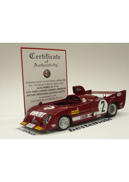 1:18 Ölçekli Alfa Romeo 33 Tt 1975 1000KM Monza Wınner auto art