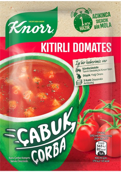 Çabuk Çorba Serisi Kıtırlı Domates Çorbası 22 GR