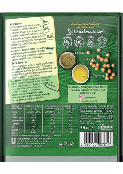 5 Dakikada Humus 75 g