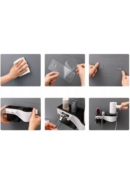 Saç Kurutma Makinesi Saklama Kutusu Curling Raf Banyo Organizatör (Yurt Dışından) fırsatları