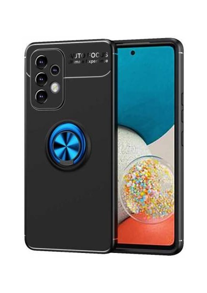 Samsung Galaxy A53 Kılıf Silikon Ravel Yüzüklü Standlı Kamera Korumalı