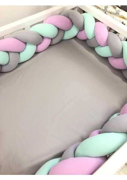 Guldesıgnstore 3 Lü Model Örgü Koruma Lila-Su Yeşili- Gri