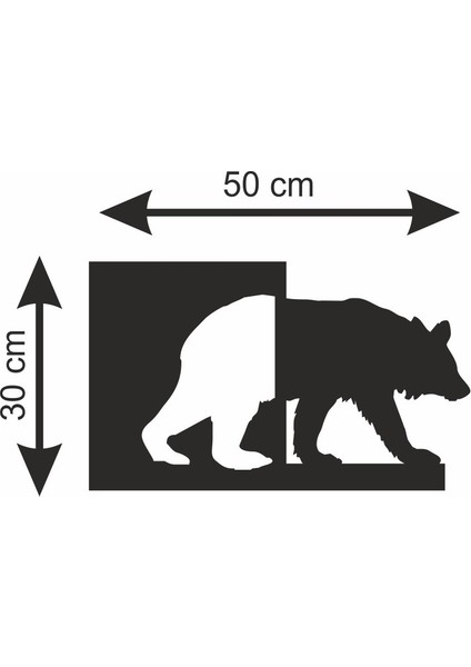 Ayı Ahşap Dekor 40X25 cm